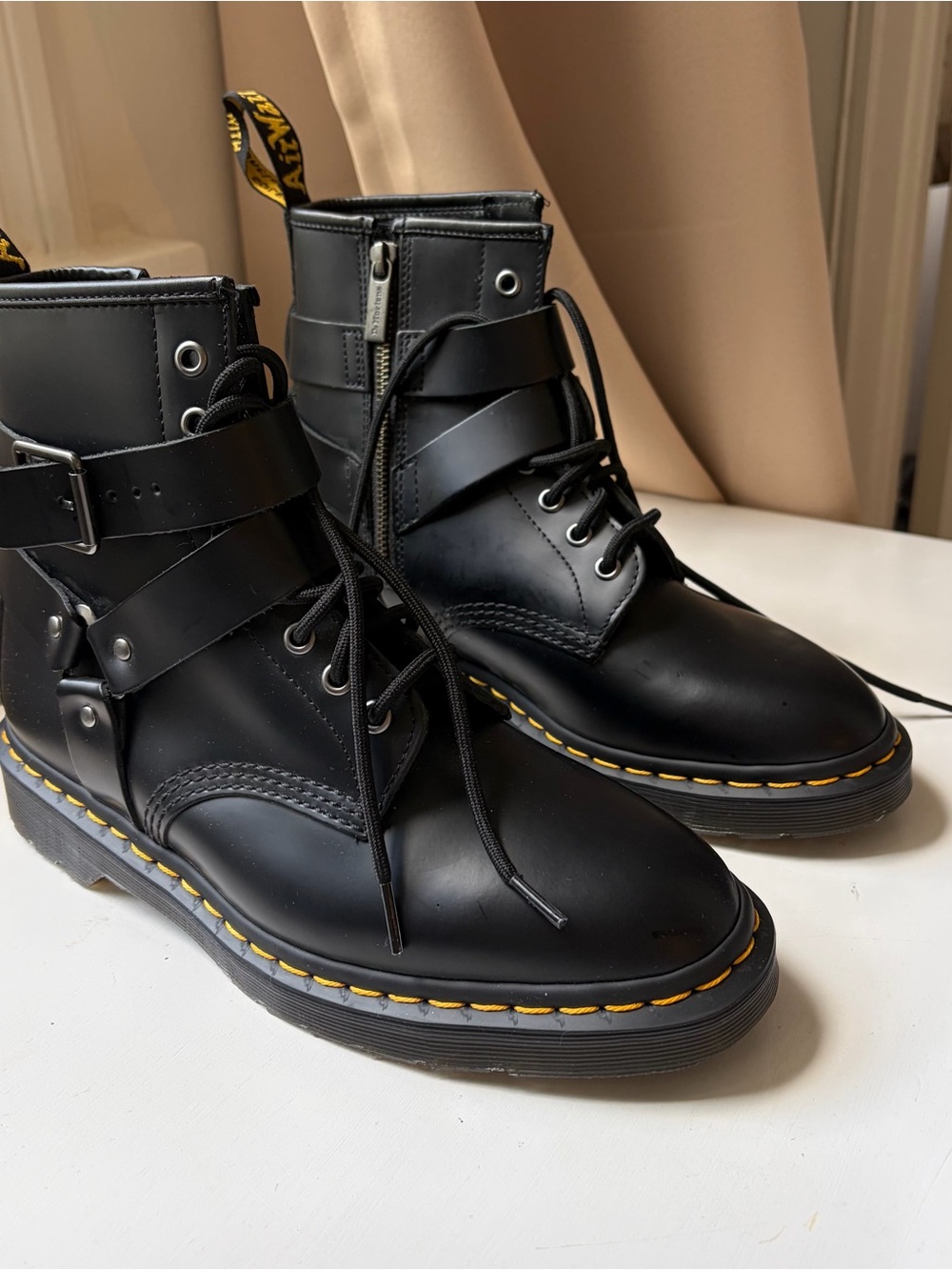 NWOT Dr. Martens Cristofor Leather Harness Lace-Up Combat Boots Size Men’s 41